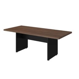 Mesa de Reunião 1,35m X 0,60cm Tampo 40mm Espessura com Painel Tv Ameixa Negra com Preto - 4