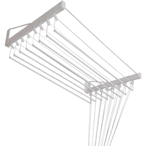 Varal de Parede Individual 10 Varetas Branco - 80cm