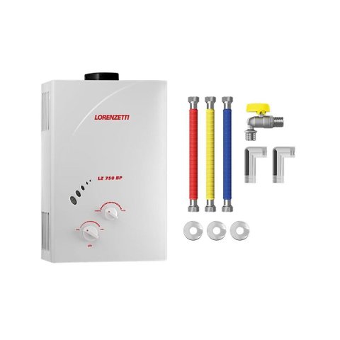 Aquecedor de Água a Gás Lz 750bp Lorenzetti + Kit Instalação
