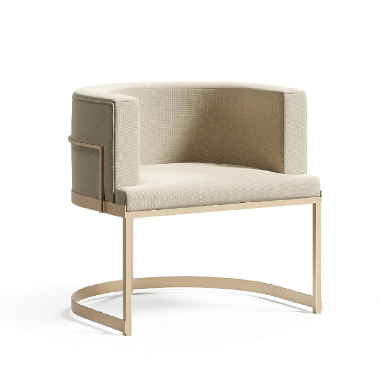 Cadeira Arizona 60x50x45cm Metal Champagne e Tecido - 1