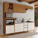 Ver imagem 1 de Cozinha Completa Venaly 13 Portas 2 Gavetas Vidro Reflecta Cinamomo/Off White - Henn