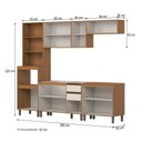 Ver imagem 4 de Cozinha Completa Venaly 13 Portas 2 Gavetas Vidro Reflecta Cinamomo/Off White - Henn