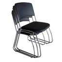 Ver imagem 2 de Cadeira Interlocutor Level Cromada - Cor Preto - (Empilhável) - Cadema - 32995