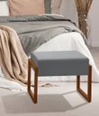 Ver imagem 2 de 2 Puff Retangular 59cm Decoração Sala Recepção Reforçado Cinza/cobre
