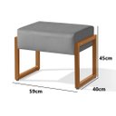 Ver imagem 5 de 2 Puff Retangular 59cm Decoração Sala Recepção Reforçado Cinza/cobre