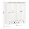 Guarda-roupa 4 Portas 2 Gavetas Topázio Branco/freijó Madeira Pinus - Finestra - 5
