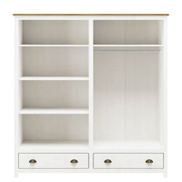 Guarda-roupa 4 Portas 2 Gavetas Topázio Branco/freijó Madeira Pinus - Finestra - 4