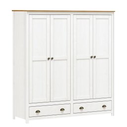 Guarda-roupa 4 Portas 2 Gavetas Topázio Branco/freijó Madeira Pinus - Finestra - 3