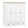 Guarda-roupa 4 Portas 2 Gavetas Topázio Branco/freijó Madeira Pinus - Finestra - 3