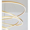 Ver imagem 2 de Pendente 6 Anéis Dourado 120cm Led 160W 3500K Bivolt PARIS LUZ