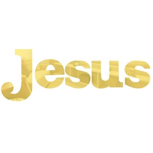 Palavra em Acrílico Espelhado "jesus" - Modelo 3 com 40cm Altura Dourado