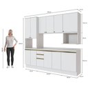 Ver imagem 4 de Armário de Cozinha Compacta Nicho Micro-ondas 100% Mdf 250cm Branco Celeste Kappesberg