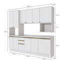 Ver imagem 3 de Armário de Cozinha Compacta Nicho Micro-ondas 100% Mdf 250cm Branco Celeste Kappesberg