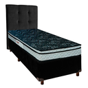 Ver imagem 1 de Cama + Box Preto e Colchão D28 Solteiro - Conforto Paropas + Cabeceira