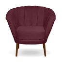 Ver imagem 1 de Poltrona Cadeira Pétala Flor Decorativa Suede Bordô