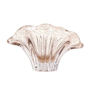 Porta Guardanapos de Vidro Italy Dourado 20cm X 8cm X 10cm