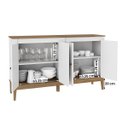 Ver imagem 2 de Aparador Buffet Mb 1014 Sala 4 Portas Pés em Madeira Maciça