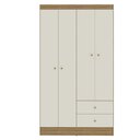 Ver imagem 3 de Guarda Roupa Solteiro 4 Portas 2 Gavetas Vesta - Freijó/off White