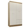 Guarda Roupa Solteiro 4 Portas 2 Gavetas Vesta - Freijó/off White - 2