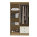 Ver imagem 4 de Guarda Roupa Solteiro 4 Portas 2 Gavetas Vesta - Freijó/off White