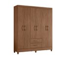 Ver imagem 1 de Guarda Roupa Roupeiro Casal Panama 6 Portas 2 Gavetas Castanho - Moval