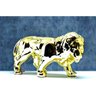 Escultura Decorativa Leao Ouro Decoração Sala Piscina Jardim Tiger Gifts Dourado - 4