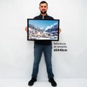 Ver imagem 2 de Quadro Decorativo Caixa Alta com Vidro Montanhas e a Neve TaColado Moldura Madeira 40x60cm