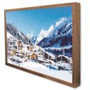Ver imagem 1 de Quadro Decorativo Caixa Alta com Vidro Montanhas e a Neve TaColado Moldura Madeira 40x60cm