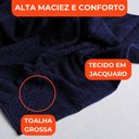Ver imagem 4 de Jogo de Toalhas de Banho 100% Algodão 5 Peças Completo Max Sonhare Sultan Marinho e Prata