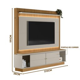 Home Com LED Para Tv 75 Polegadas Nature Off White Petra Flex Shop Jm - 4