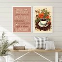 Ver imagem 2 de Kit 2 Quadros Decorativos Café Quentinho 24x18cm - com Vidro:moldura Branca