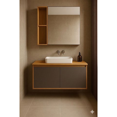 Kit Gabinete Suspenso 60cm + Espelheira com Nicho | Banheiro