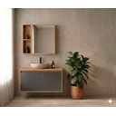 Ver imagem 2 de Kit Gabinete Suspenso 60cm + Espelheira com Nicho | Banheiro