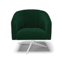 Ver imagem 3 de Poltrona Decorativa Base Giratória Cromada Stella Bouclê Verde D03 - D'Rossi