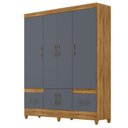 Ver imagem 2 de Guarda Roupa Casal Ms912 e Cômoda Ms913 Freijó Cinza – Moval