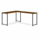 Ver imagem 3 de Kit Mesa L + Estante Industrial Moderno 3 Prateleiras MDF Preto e Imbuia Klm
