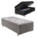 Ver imagem 4 de Cama Box Baú Solteiro Conjugada de Molas Solteiro 0,88x1,88 Poliester:cinza