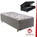 Ver imagem 2 de Cama Box Baú Solteiro Conjugada de Molas Solteiro 0,88x1,88 Poliester:cinza