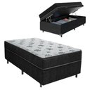Ver imagem 3 de Cama Box Baú Solteiro Conjugada de Molas Solteiro 0,88x1,88 Poliester:cinza