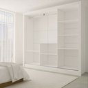 Ver imagem 5 de Guarda-roupa Casal Giulia Slim 3 Portas 3 Gavetas com Espelho Branco - Panorama Móveis