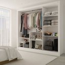 Ver imagem 2 de Guarda-roupa Casal Giulia Slim 3 Portas 3 Gavetas com Espelho Branco - Panorama Móveis