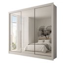 Ver imagem 3 de Guarda-roupa Casal Giulia Slim 3 Portas 3 Gavetas com Espelho Branco - Panorama Móveis