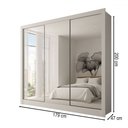 Ver imagem 4 de Guarda-roupa Casal Giulia Slim 3 Portas 3 Gavetas com Espelho Branco - Panorama Móveis