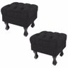 Kit 02 Puff Retrô Luis Xv Capitonê Suede Preto D´rossi - 1