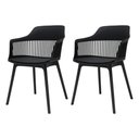 Ver imagem 1 de Kit 2 Cadeiras Polipropileno Marcela Preta Cozinha Jantar