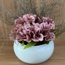 Ver imagem 2 de Arranjo Grande Centro de Mesa Astromélia Lilás Artificial Vaso Branco