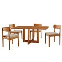 Ver imagem 2 de Conjunto de Mesa de Jantar 120cm com 4 Cadeiras Estofadas Marrom Vitória