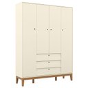Ver imagem 4 de Berço Americano e Guarda Roupa Unique 4 Portas Off White Eco Wood com Colchão Ortobom - Matic