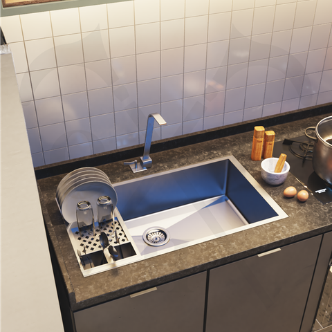 Conj.cuba 70x40 Inox 304 Canal Calha Escorredor Cozinha Technox
