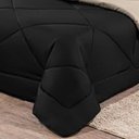 Ver imagem 2 de Kit Edredom + Jogo de Lençol Aconchego Look House Dupla Face Casal Queen 06 Peças - Preto- Caqui